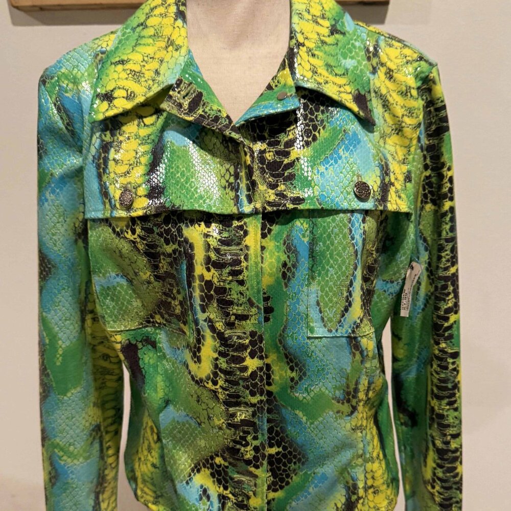 Nwt‎ Renfrew Sz M Multi Color Sheen Poly Spandex Lt Weight Jacket - Picture 4 of 11